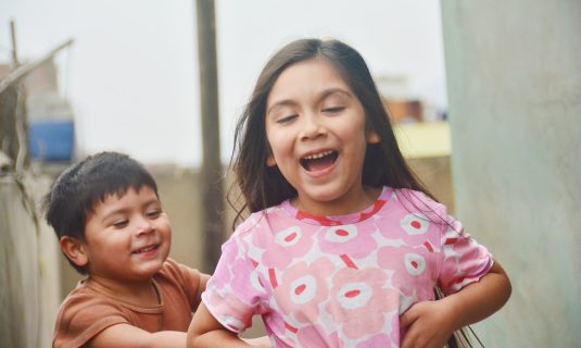 Active,Little,Latin,Siblings,Playing,Outside.